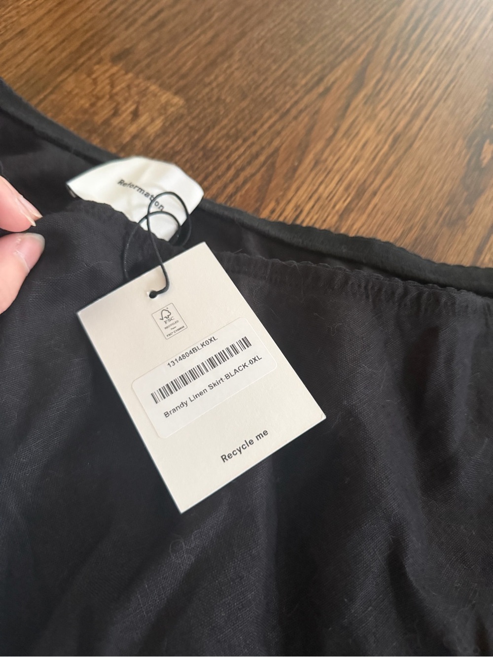 NWT Reformation Brandy Linen Skirt XL Black - Picture 2 of 4